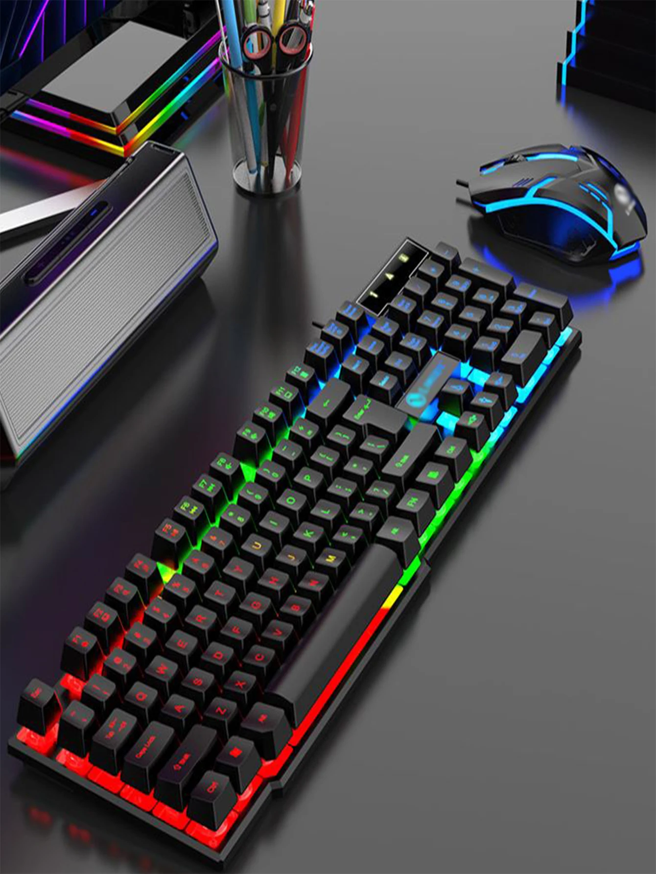 Conjunto de teclado e mouse de jogo com fio